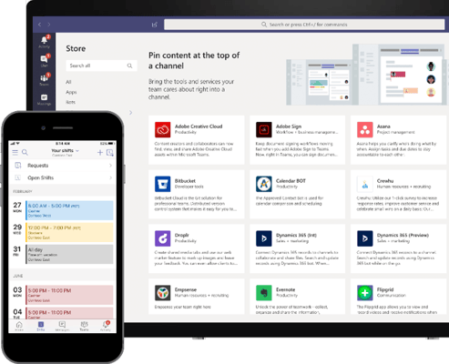 Screenshot of Microsoft apps