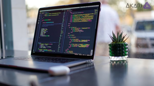 Code on laptop