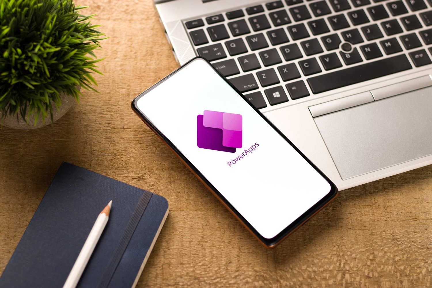 Power App logo on Mobile Phone