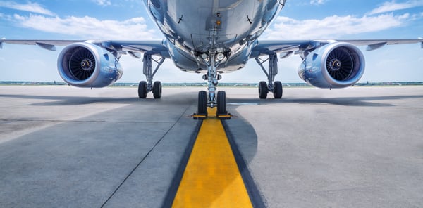 A plane on a runway